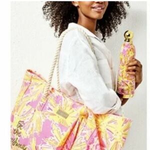 NWT Lilly Pulitzer GWP Oversize Beach Tote Multi Be The Sunshine